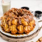 monkey bread in a white plate with white background