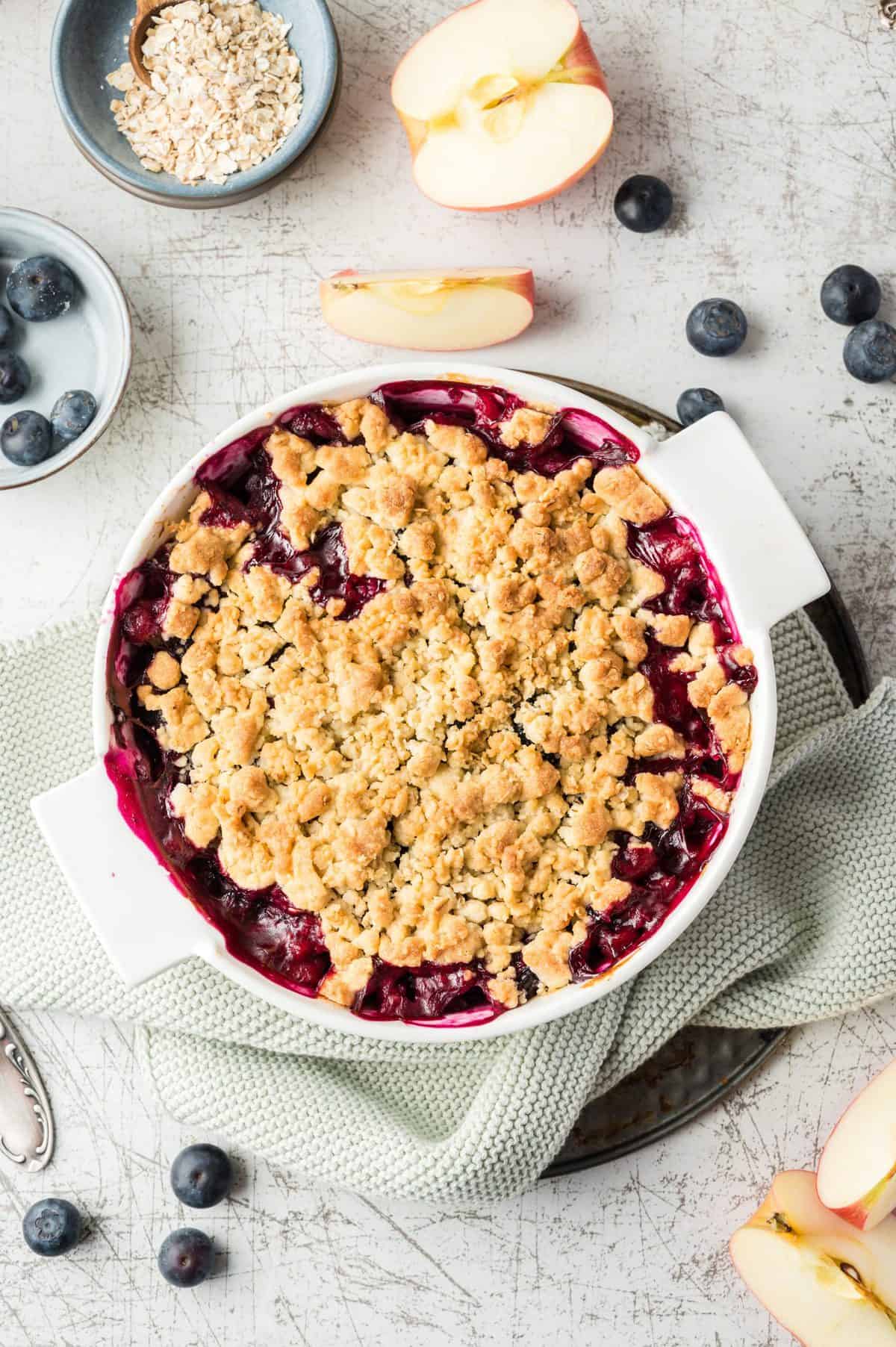 Air Fryer Blueberry Apple Crumble The Seaside Baker