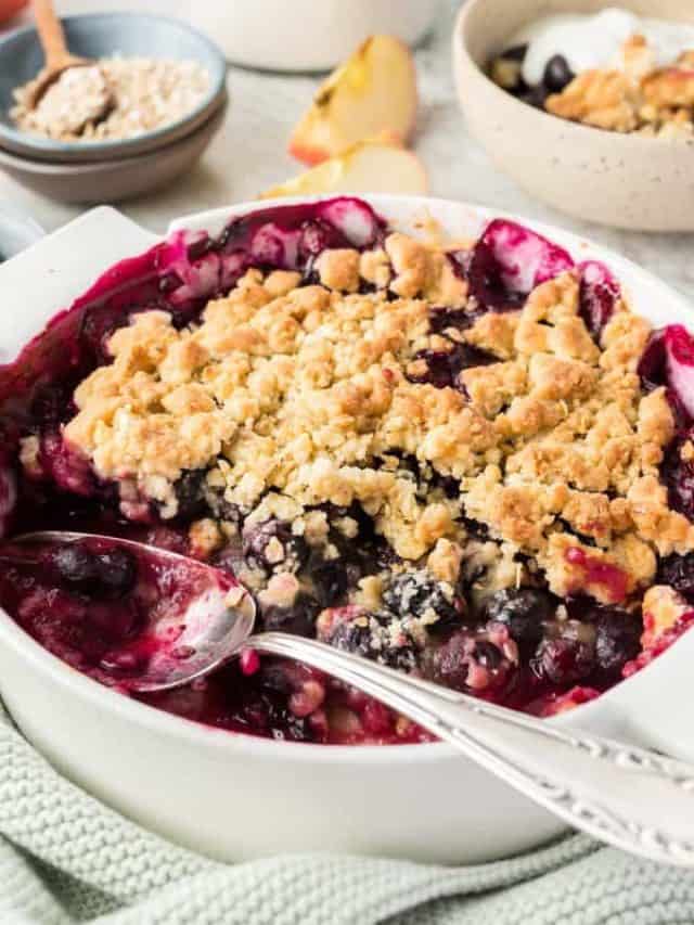 Air Fryer Blueberry Apple Crumble Story