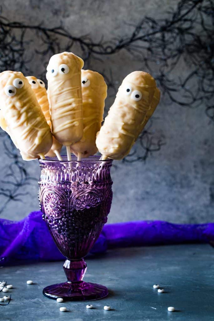 Twinkie mummies in purple cup