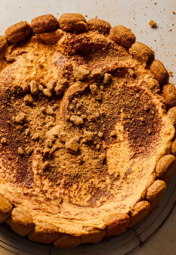 overhead shot of pumpkin tiramisu