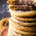 stack of whole wheat chocolate cookies on pink plate
