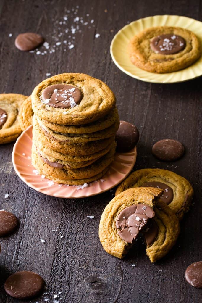 cookies on pink plate