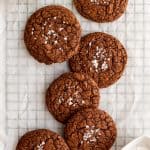 brownie cookies on a cookie cooling rack