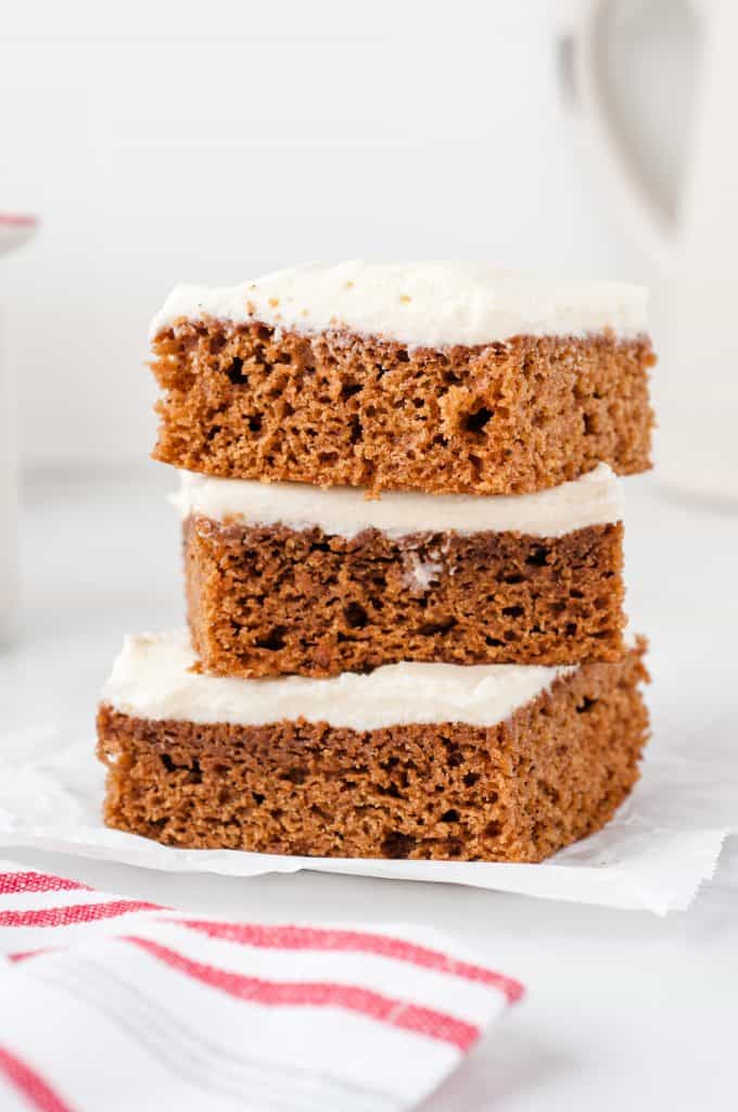 stacked gingerbread cookie bars