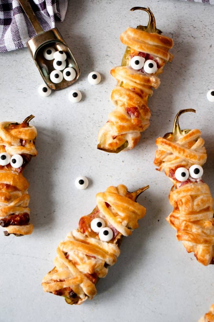 jalapeno mummies with googly eyes