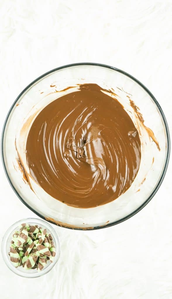 bowl of melted chocolate chips