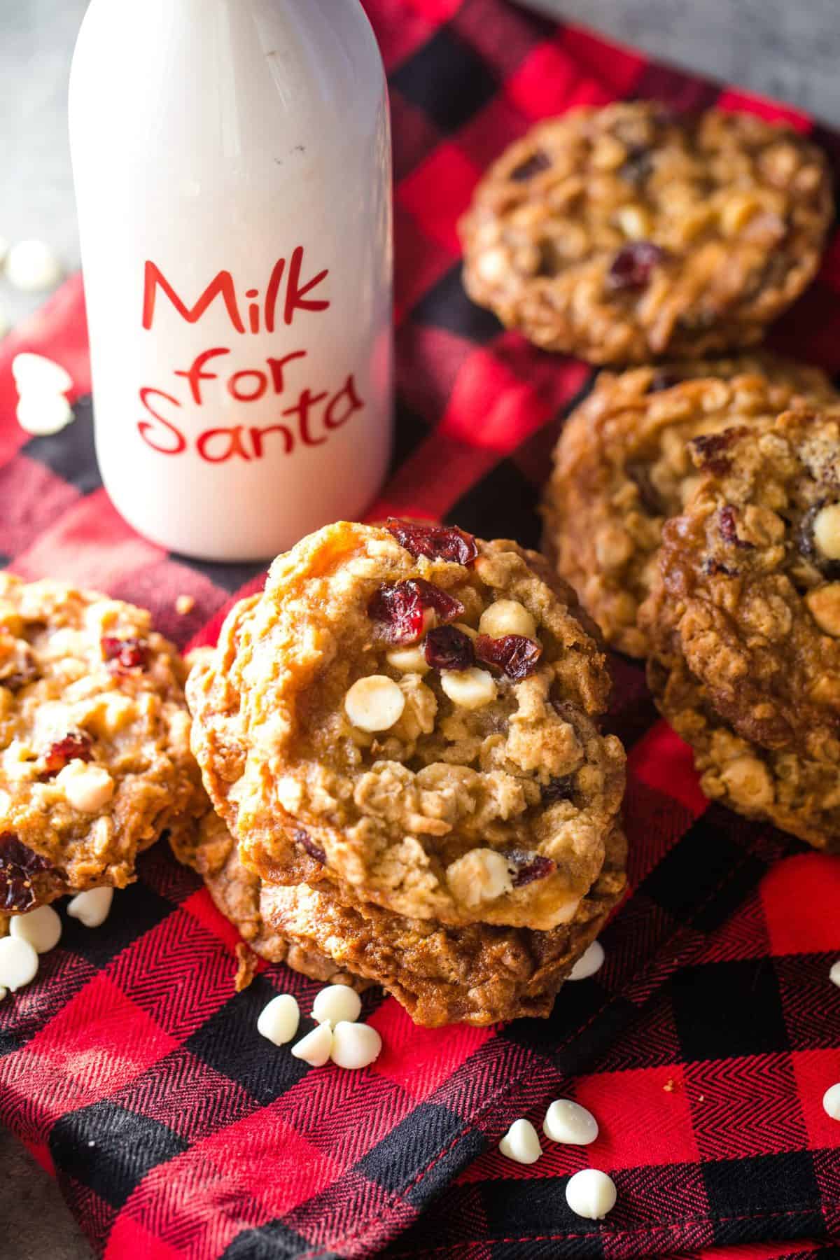 White Chocolate Cranberry Oatmeal Cookies - The Seaside Baker