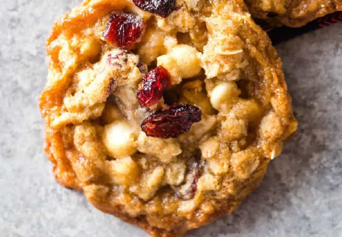 White Chocolate Cranberry Oatmeal Cookies - The Seaside Baker