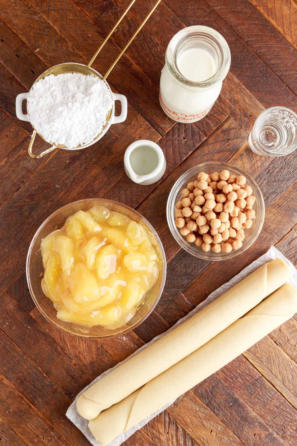 ingredients to make the caramel apple hand pies 