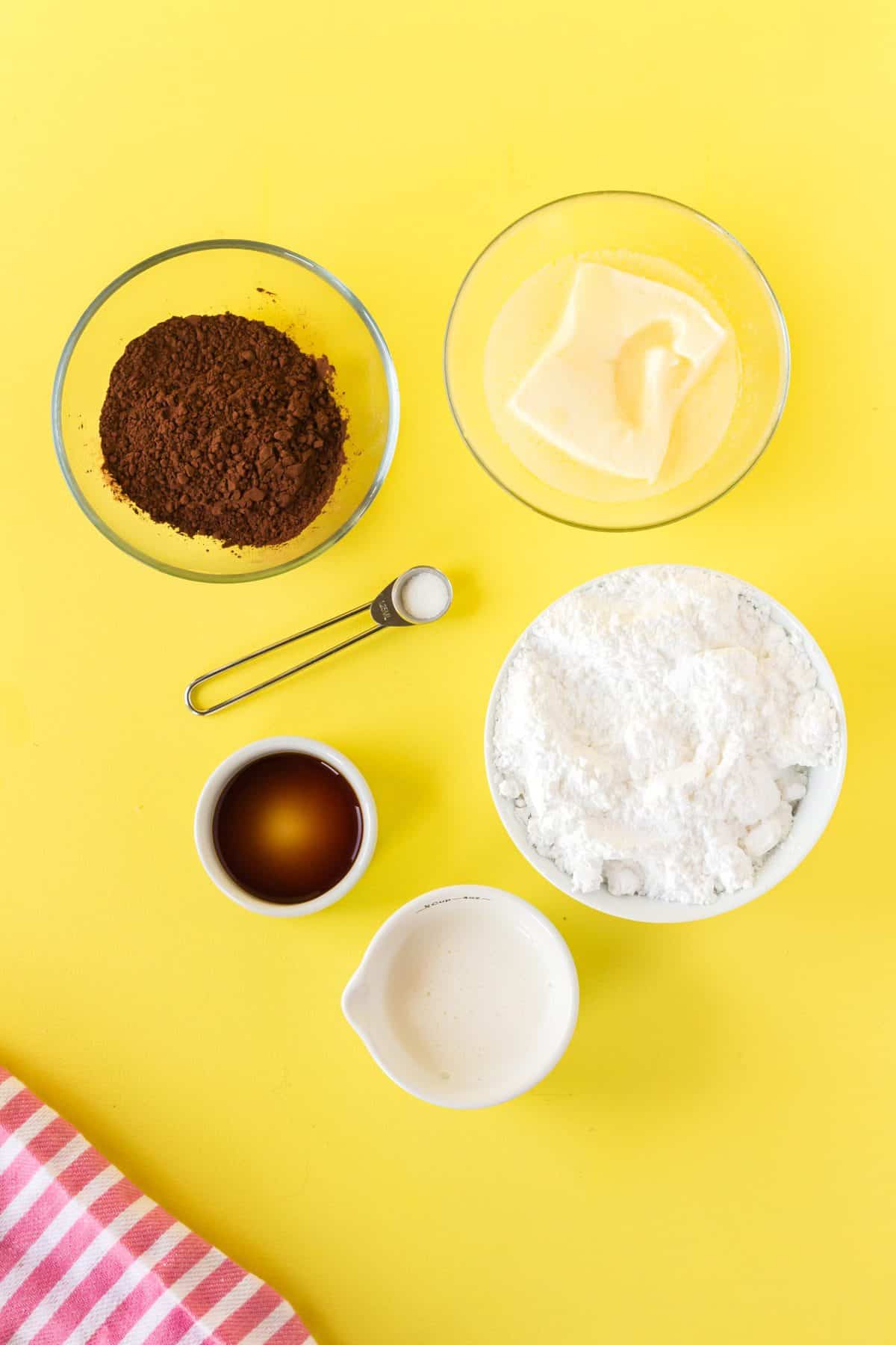 ingredients to make the chocolate frosting 