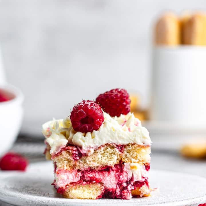 Raspberry Amaretto Tiramisu - The Seaside Baker