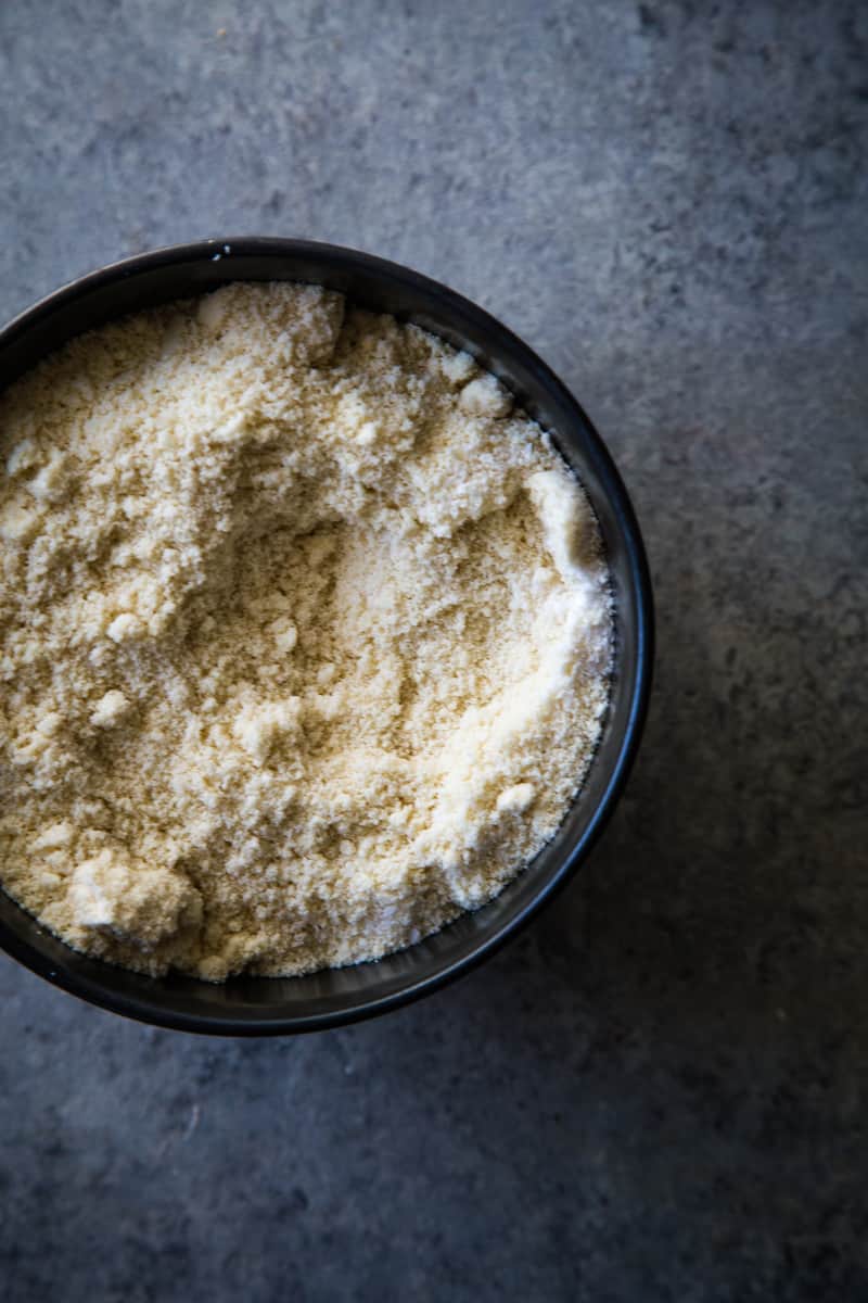 Dry ingredients in a large bowl to make almond flour cookies. 