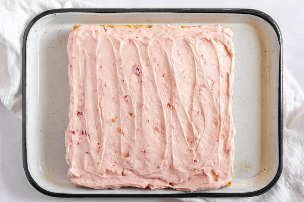 Sugar Cookie Bars With Fresh Strawberry Frosting The Seaside Baker