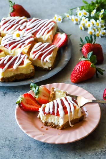 Philadelphia Strawberry Cheesecake Snack Bars - The Seaside Baker