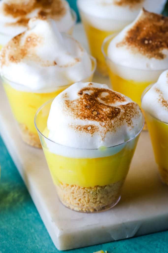 Lemon Meringue Pie Pudding Cups - The Seaside Baker