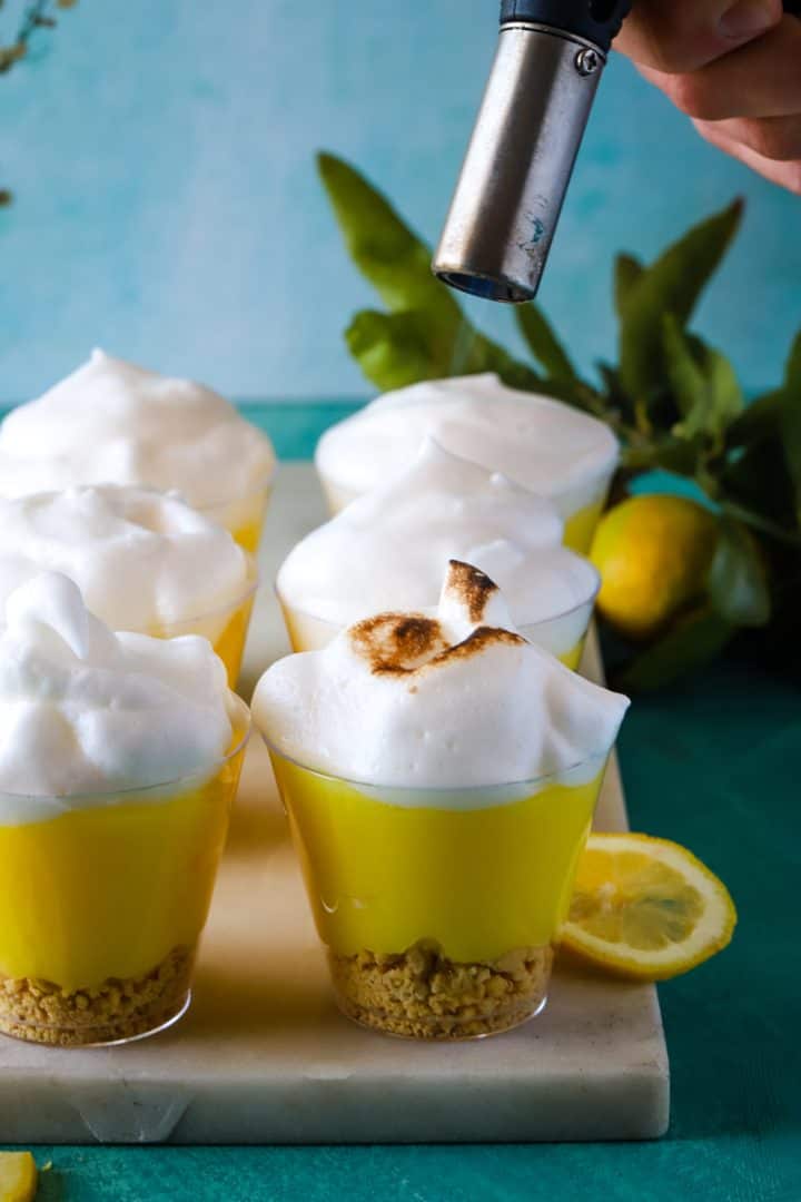 Lemon Meringue Pie Pudding Cups - The Seaside Baker