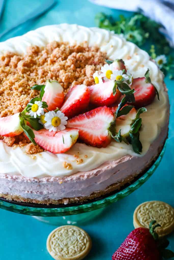 Strawberry Shortcake Cheesecake Recipe - The Seaside Baker