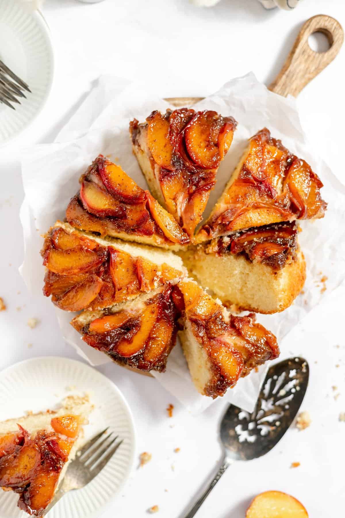 Summer Peach Upside Down Cake in Partnership with KitchenAid