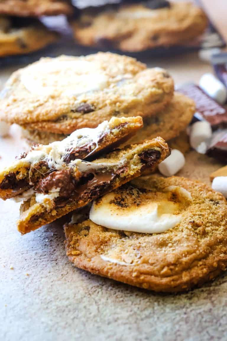 Copycat S'mores Crumbl Cookie Recipe The Seaside Baker