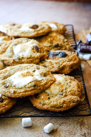 Copycat S'mores Crumbl Cookie Recipe - The Seaside Baker