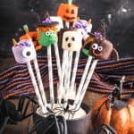 easy homemade halloween chocolate dipped marshmallows feature image.