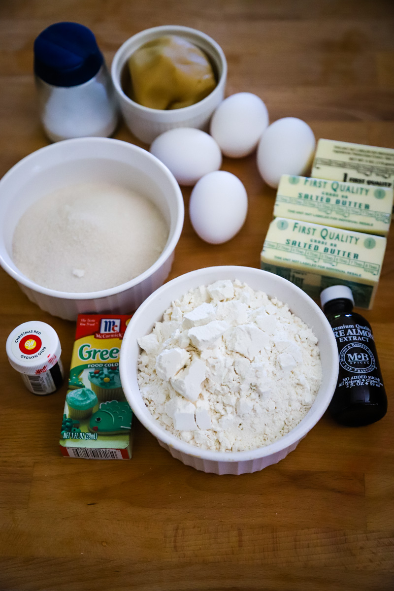 Ingredients to make the Italian 7-layer cookie bars. 