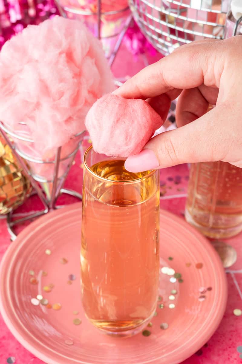 Cotton Candy Edible Glitter Sparkling Wine Cocktail - A Bubbly Life