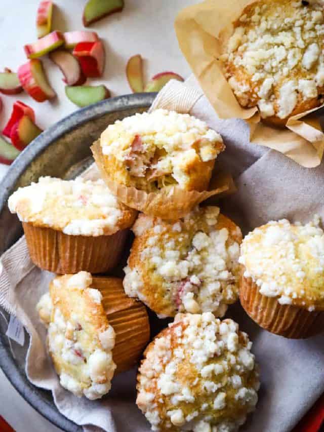 Rhubarb Muffins with Streusel Topping Story