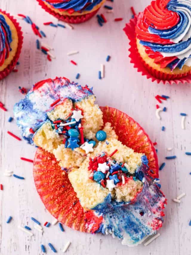 Red White and Blue Cupcakes Story