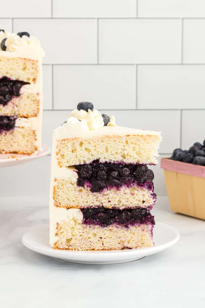 The Best Homemade Fresh Blueberry Cake Filling - The Seaside Baker